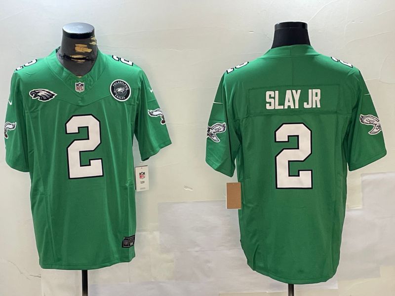 Men Philadelphia Eagles #2 Slay jr Green Throwback 2024 Nike Vapor Limited NFL Jersey style 3->philadelphia eagles->NFL Jersey